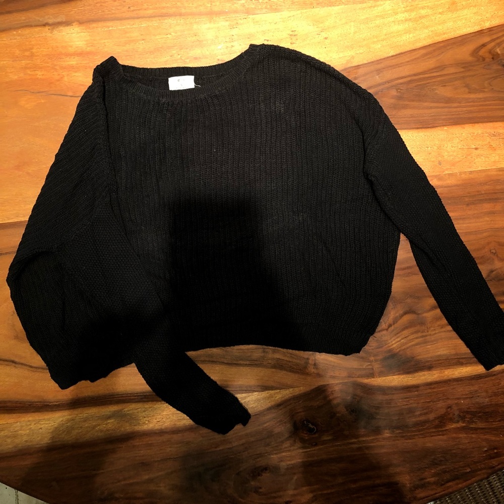 Black Knit Urban Outfitters Crew Neck Sweater
